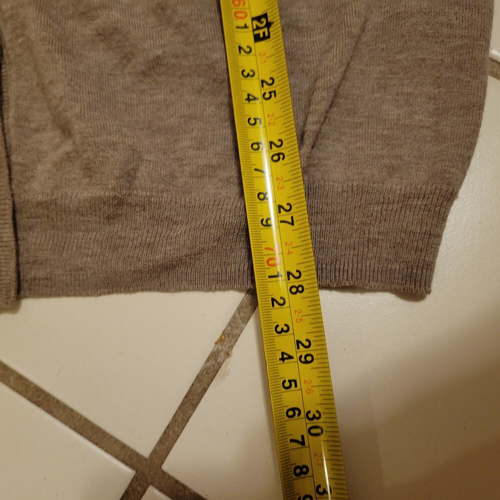 Faconnable Cozy Minimalist Heathered V-Neck Button-Front Cardigan Brown Mens M - Picture 8 of 8